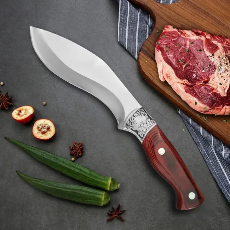 Chef Knife Cleaver Meat Cut Fish Fruit Chopping Vegetables Slicing Kitchen Knife with Cover Butcher Boning Knife Stainless Steel - view 5
