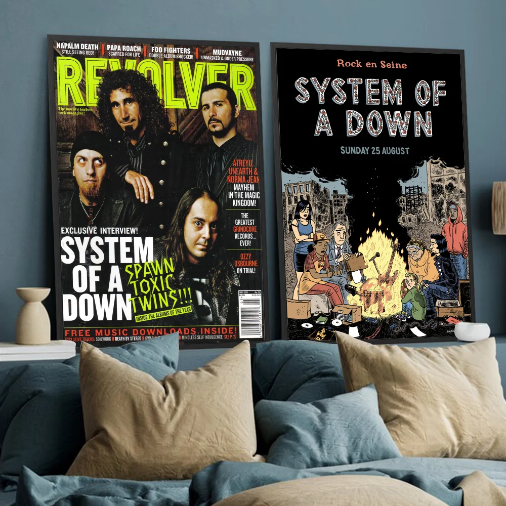 System of a Down Band Poster Self-adhesive Art Poster Whitepaper Prints Posters Artwork Aesthetic Art Wall Painting