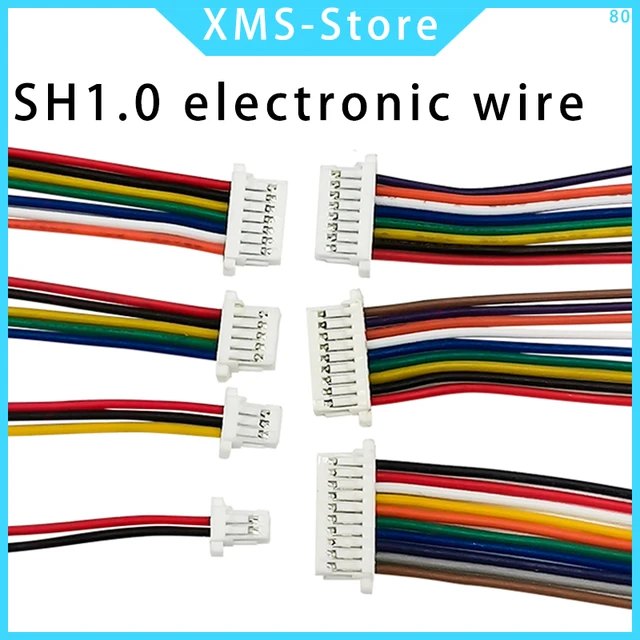 10 SZTUK JST SH1.0 SH 1.0mm Złącze kabla 2/3/4/5/6/7/8/9/10/12 Pin 1.0MM Rozstaw wtyczki 10CM/20cm/30CM Długość przewodu 28AWG