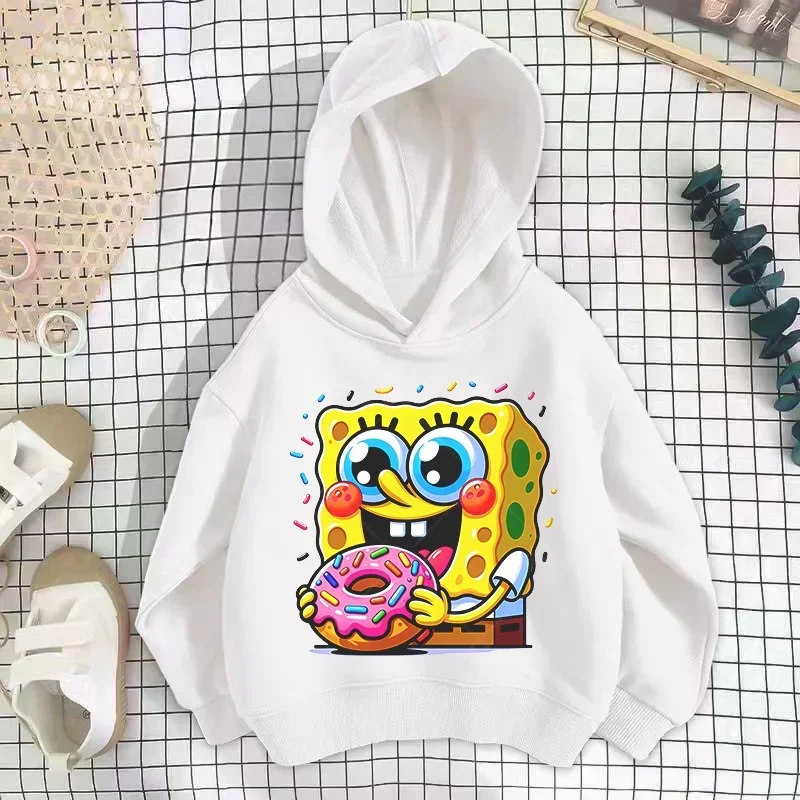 Spongebob Squarepants Hoodie Kids Autumn Clothes Girls Sweatshirts Spring Boys Long Sleeves Hoodies Sanrio Cartoon Hooded Tops