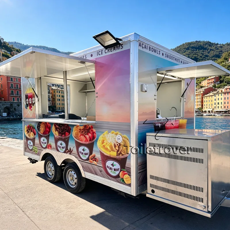 

High Quality Commercial Food Truck Trailer Portable Food Truck Street Mobile Food Trailer for Outdoor Catering Events