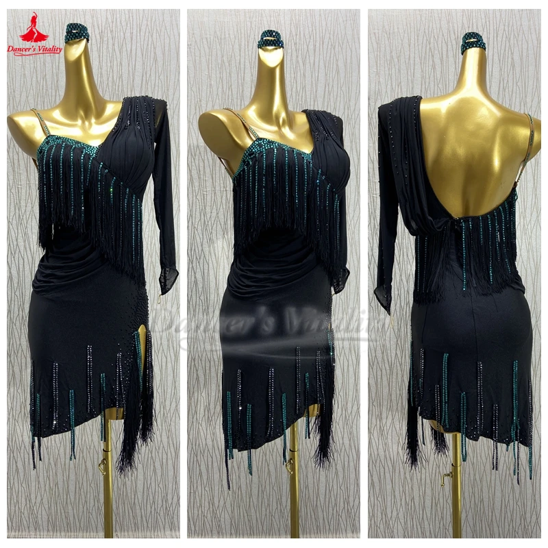 زي فحص درجة الرقص اللاتيني للأطفال والمراهقين والكبار تخصيص فستان تشاتشا سامبا رومبا جيف الاحترافي