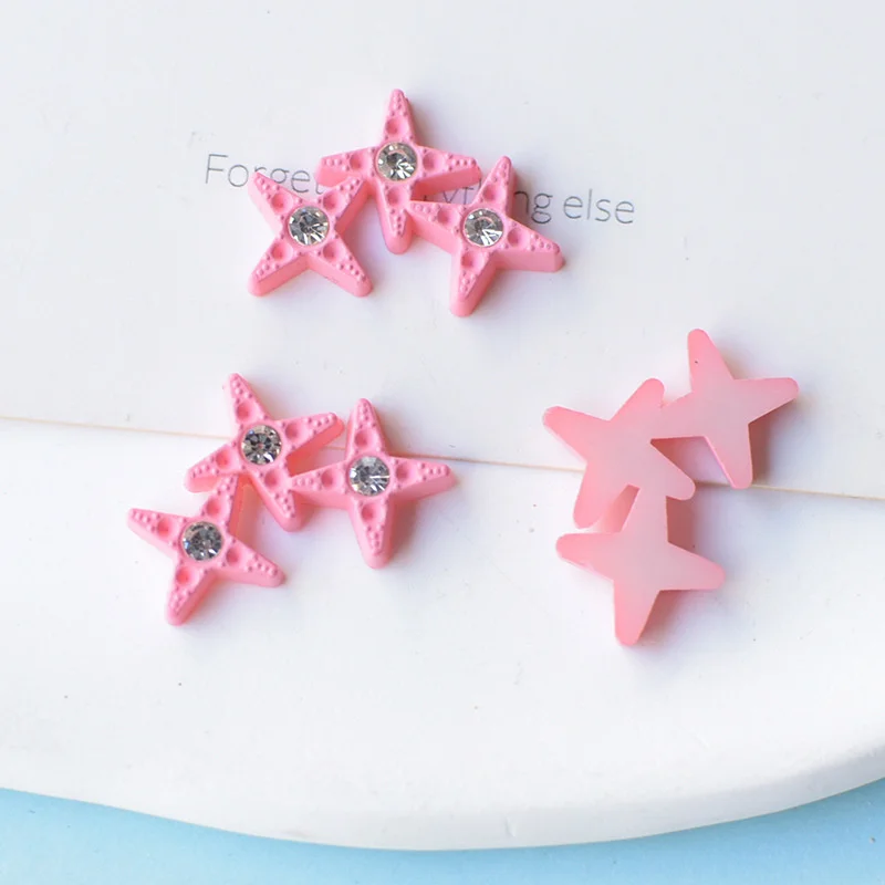 WFFNNKC 10Pcs Kawaii Rhinestone Star Flatback Resin DIY Wedding Scrapbooking Accessories Fashion Hairpin Jewelry Brooch Decorate