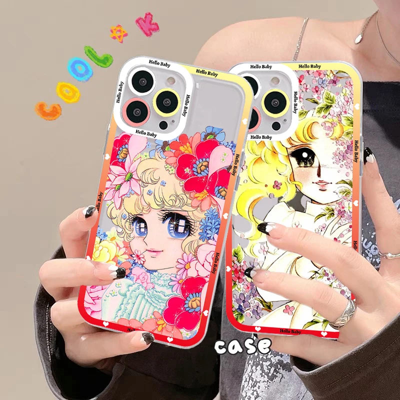 حافظة هاتف أنيمي مانغا كاندي لهواتف آيفون 11 12 13 14 Mini Pro Max XR X XS حافظة شفافة لهاتف 8 7 6 Plus SE 2020