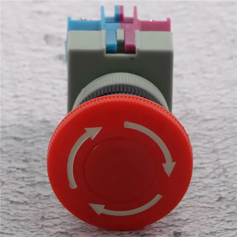 A49T AC 600V 10A Red Mushroom Emergency Stop Push Button Switch 22mm NO NC