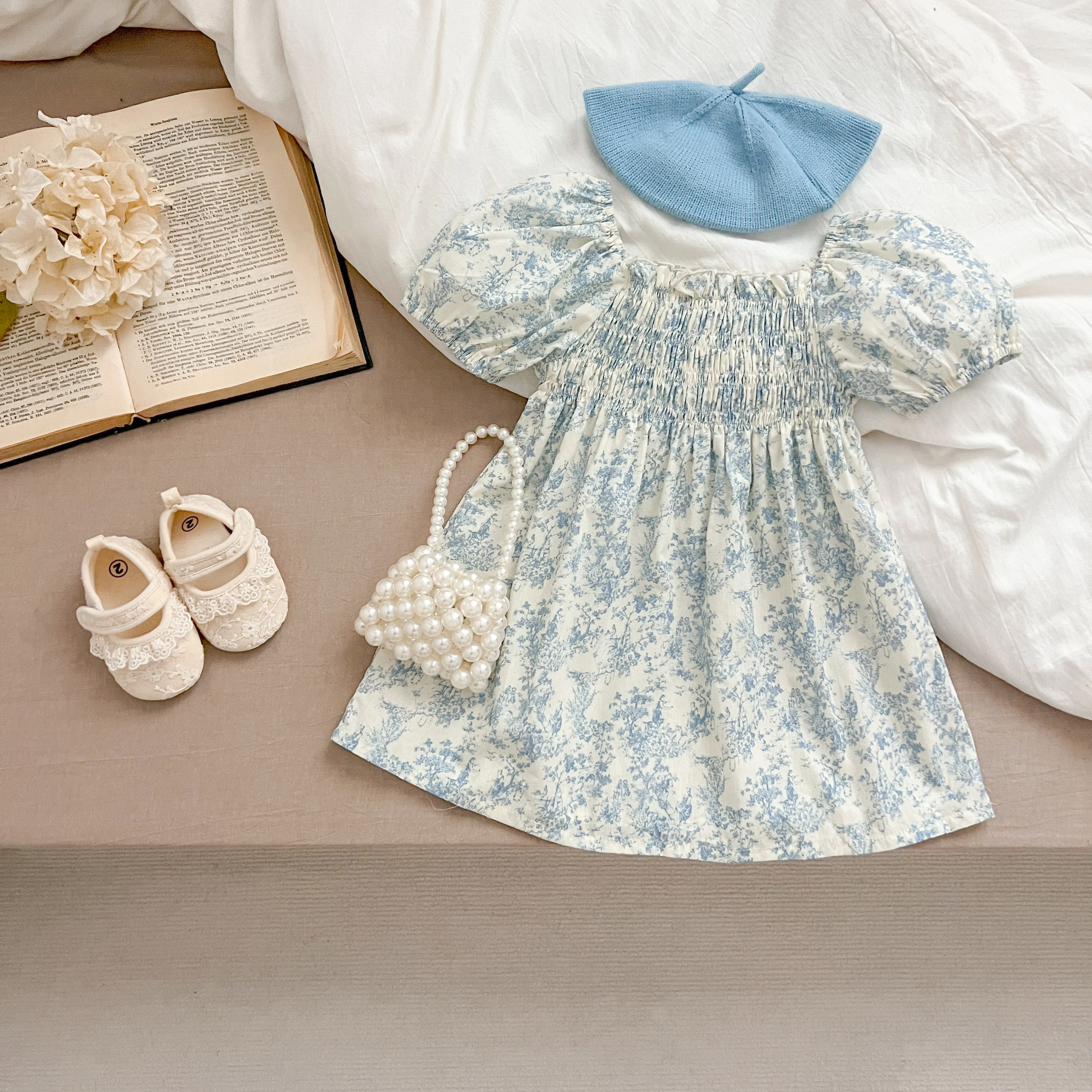 Sommer Schwester Kleid Infant Neugeborenes Baby Mädchen Kleidung Schwester Weibliche Baby Kleine Gebrochene Blaue Blume Kurzarm Strampler Kleidung ﻿ – Detail 31