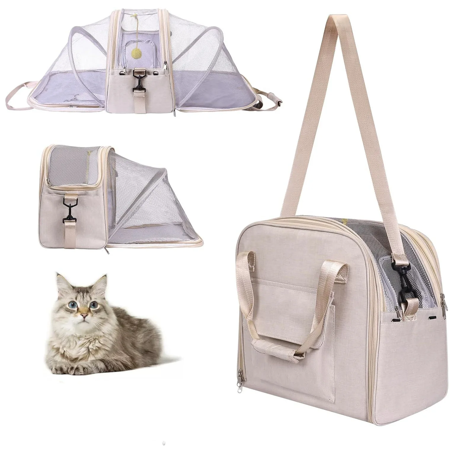 

Expandable & Breathable Pet Carrier Backpack for Small Dogs & Cats Perfect for Outdoor Adventures