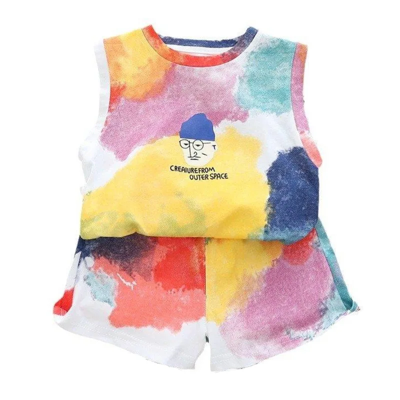 

New Summer Fashion Baby Clothes Suit Children Boys Vest Shorts 2Pcs/Sets Kids Clothing Toddler Casual Costume Infant Tracksuits