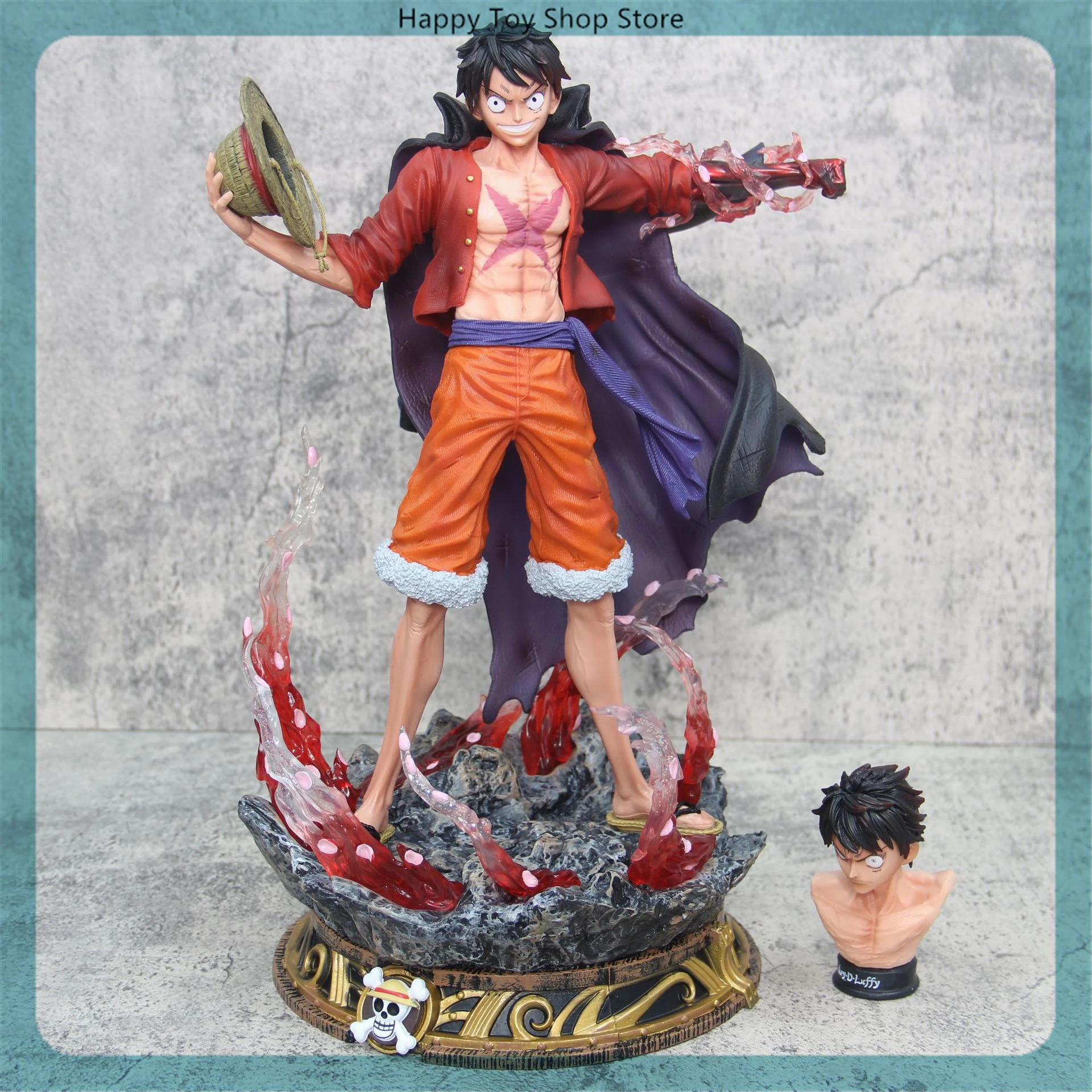 37cm One Piece Luffy Haoushoku Haki Busoshoku Haki Anime Figure Model Statue Collection Desktop Decoration Ornament Toys Gifts