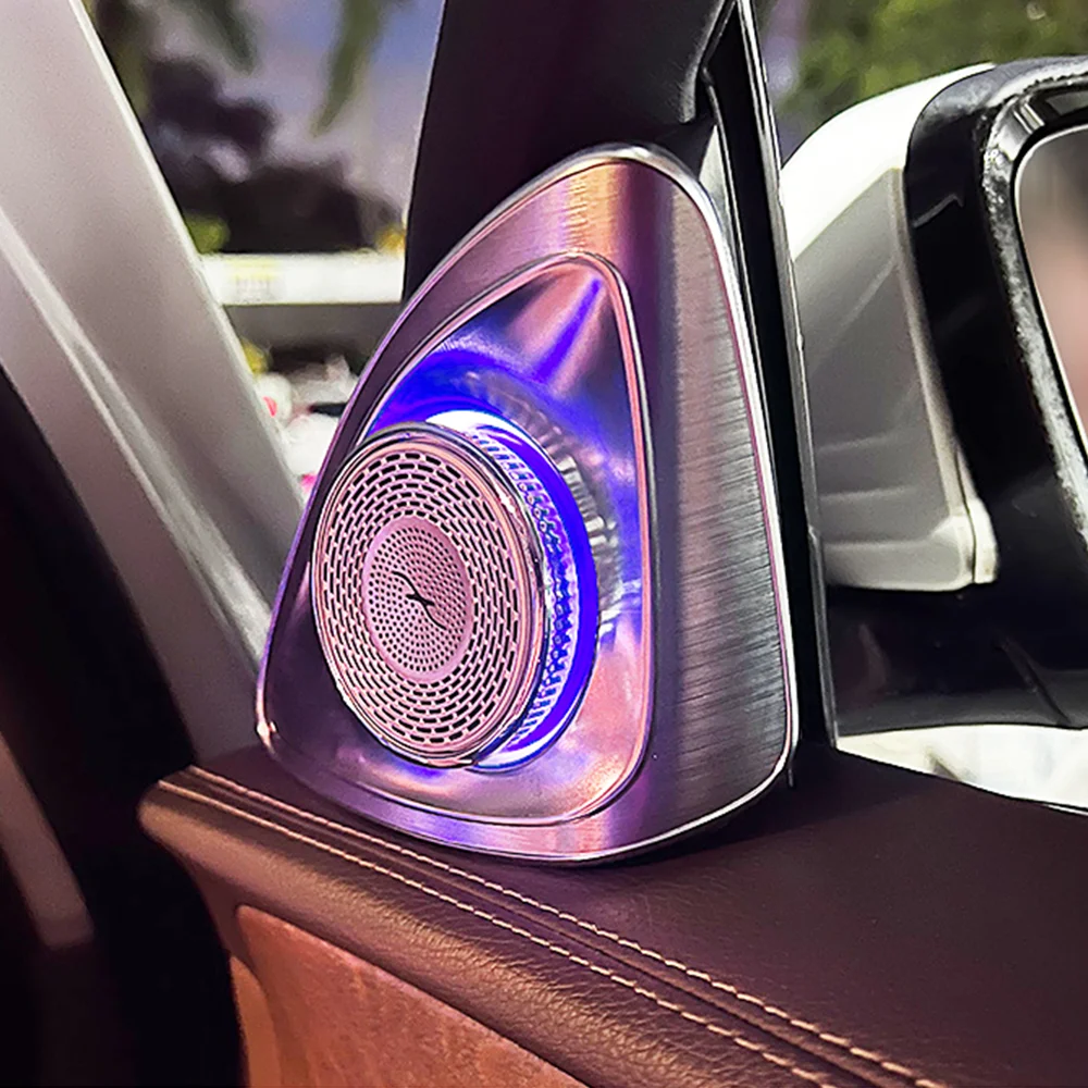 4D Rotating Tweeter with RGB LED Luminous Speaker Horn Refit for Mercedes Benz E-class W214 Horn Refit Speaker covers
