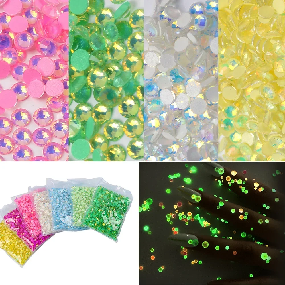 3D Big Package Non Hotfix Candy Neon Nail Art Rhinestones DIY Hat Apparel Supplies For Jewelry Ornamental Women Accessories