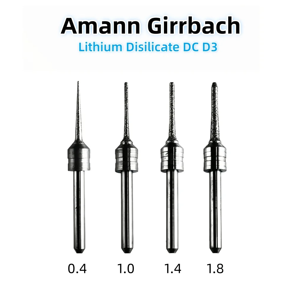 Amann Girrbach Dental Milling Burs for Zirconia Lithium Disilicate/Emax Glass-ceramic D3 DC Coating Dentistry Lab Grinding Drill