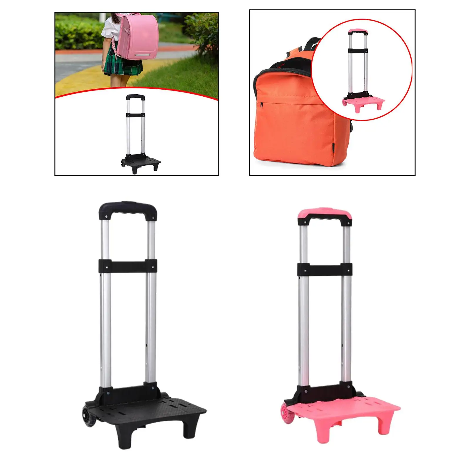 Backpack Trolley Foldable Portable Wheeled Hand Trolley for Travel Children