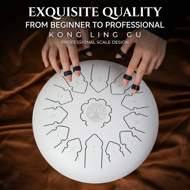 Factory Offer 12-Inch Carbon Steel Tongue Drum Kit 13-Tongue Musical Scale Single Layer Christmas Present