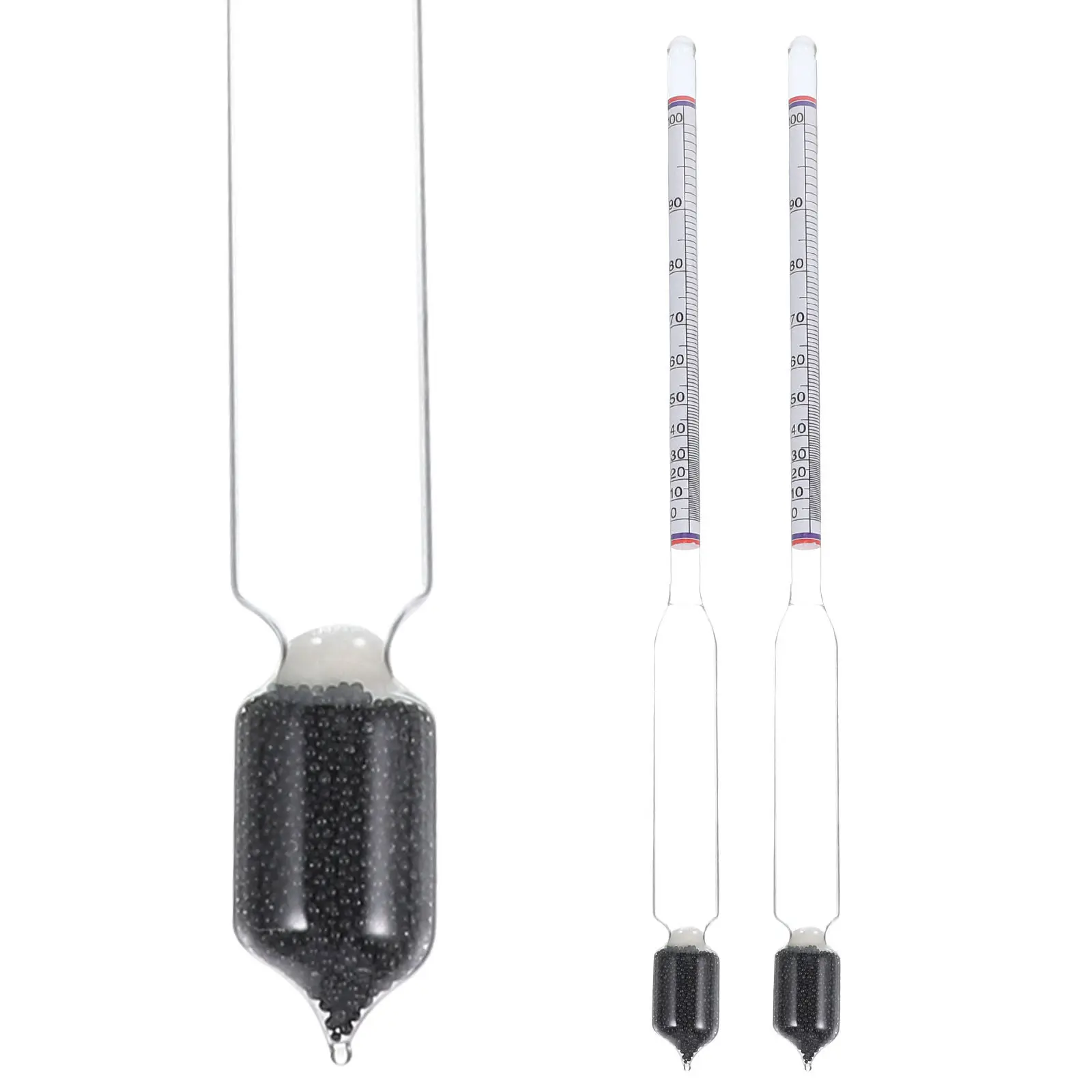 2Pcs Alcohol Hydrometer Glass Wine Meter Liquor Tester Home Alcohol Test Brewing Kit Supplies Alcoholmeter Hydrometer