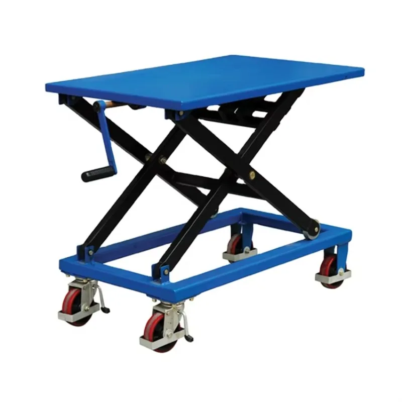 【Best-selling】Mechanical Hand Operated Lifting Platform Truck 500kg Trolley Manual Screw Rod Platform Truck