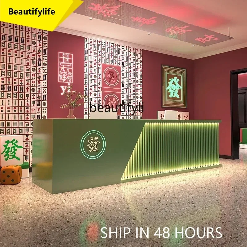 

zGZChinese Style New Chinese Noodle Restaurant Chess and Card Room Bar Counter Cashier, Restaurant, Hot Pot Restaurant Reception