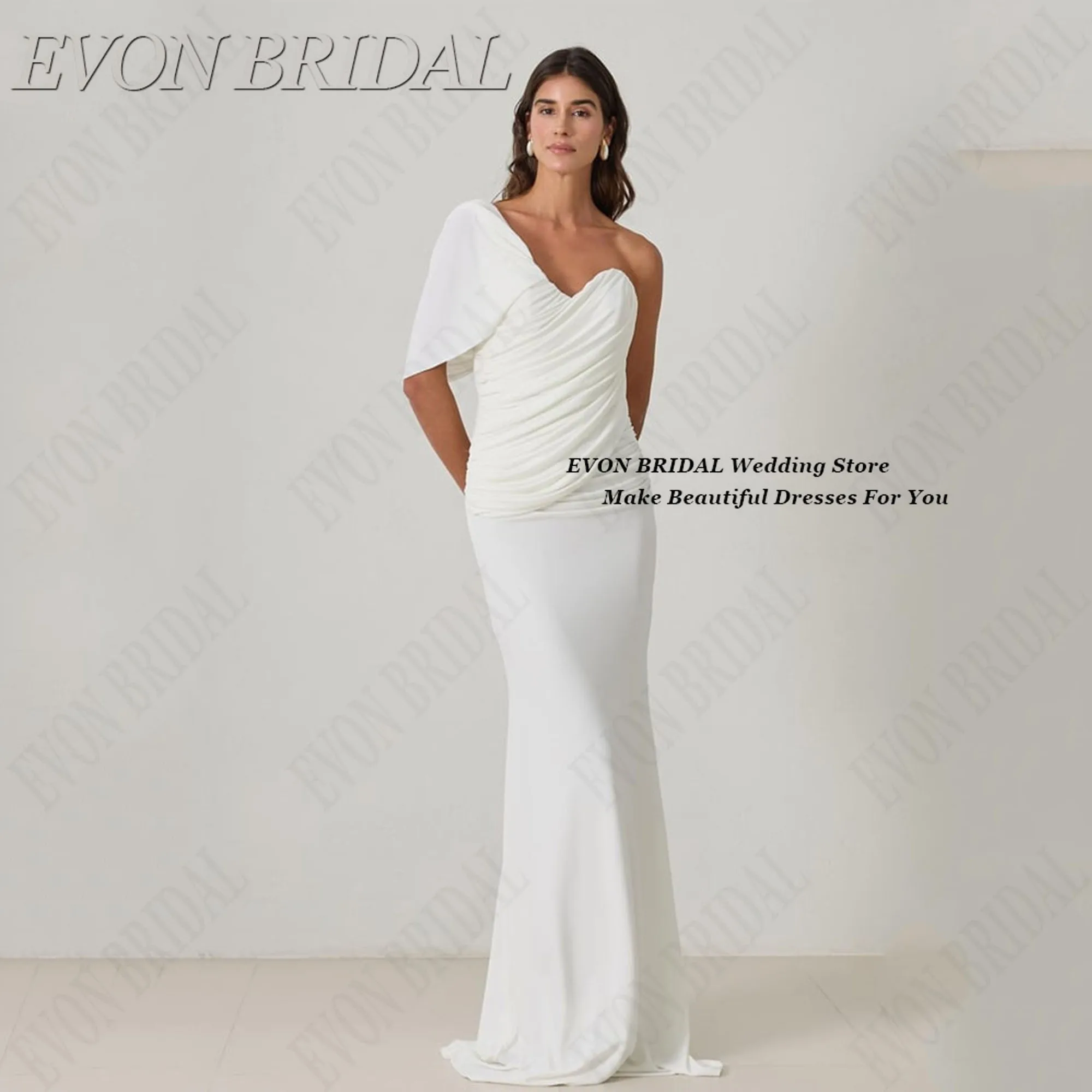 

EVON BRIDAL One Shoulder Ball Gown V-Neck Party Dresses 2025 For Wedding Woman Modern Elegant Fashion Ceremony Dress Customized