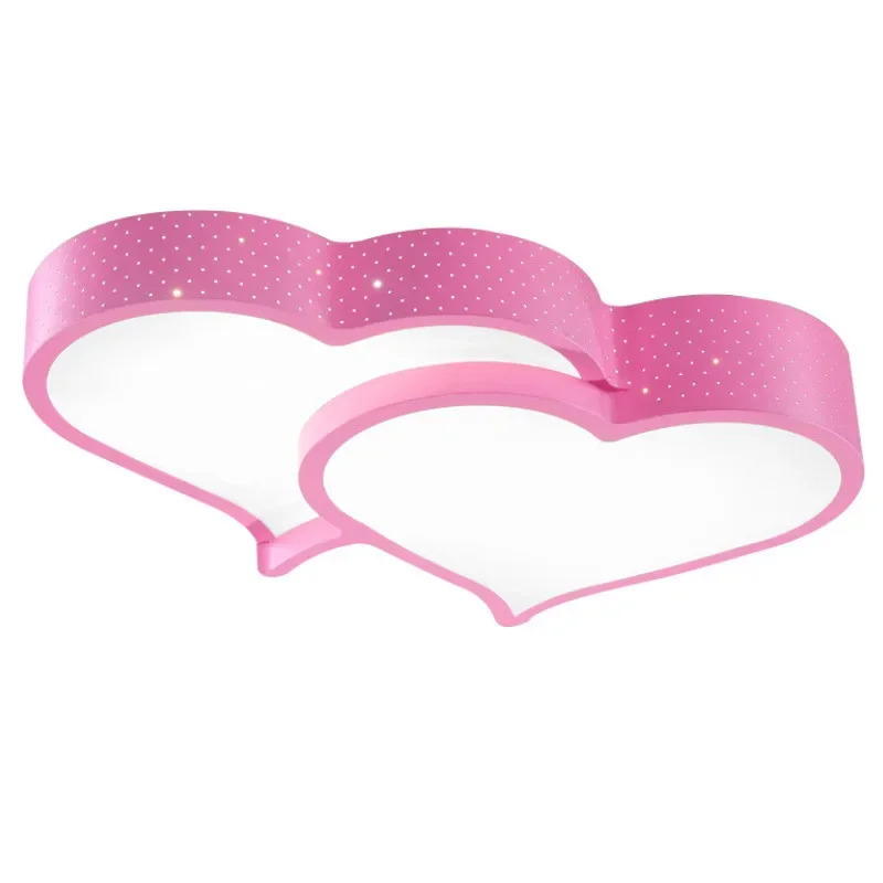 

Ironware Body Heart-shaped Modern LED Ceiling Lights for Bedroom Children Kid's Room Home Surface Mounted Pink Lamp