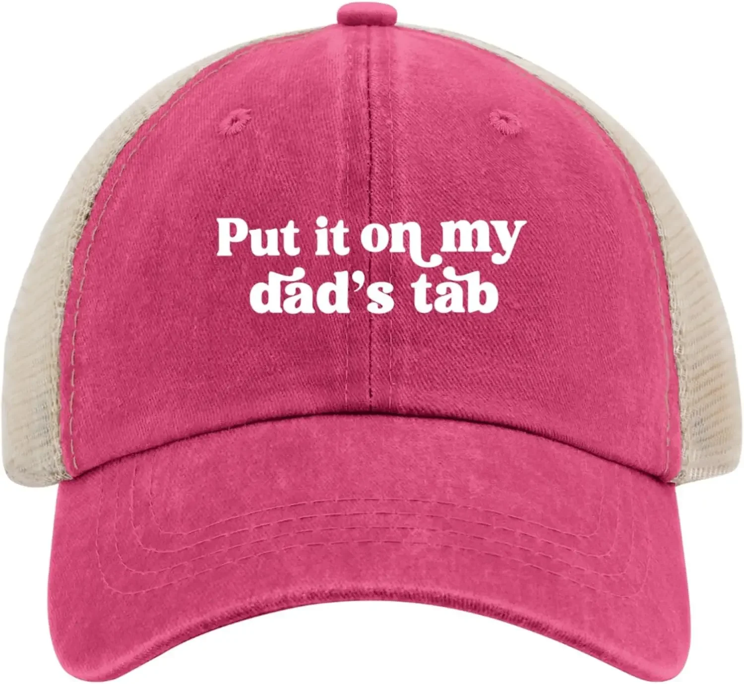 Custom Hat Put it on My dads tab Trucker Hat Men Funny Mesh Trucker Hat for Summer