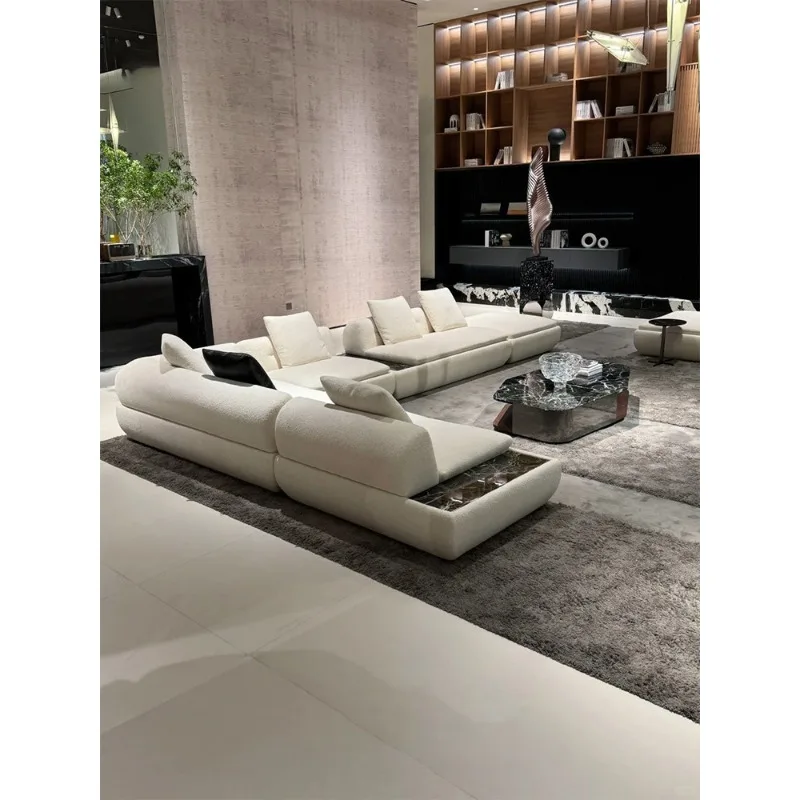 Fabric sofa villa large flat floor living room modern