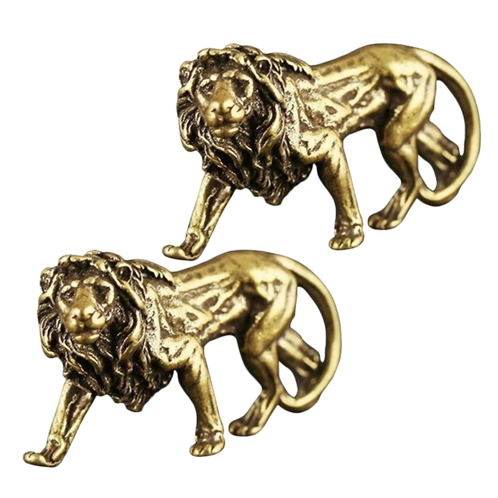 

Brass Figurine Ornament Vintage Home Decor Desktop Feng Shui Adornment Sturdy Golden Small Simulation Work High Quality