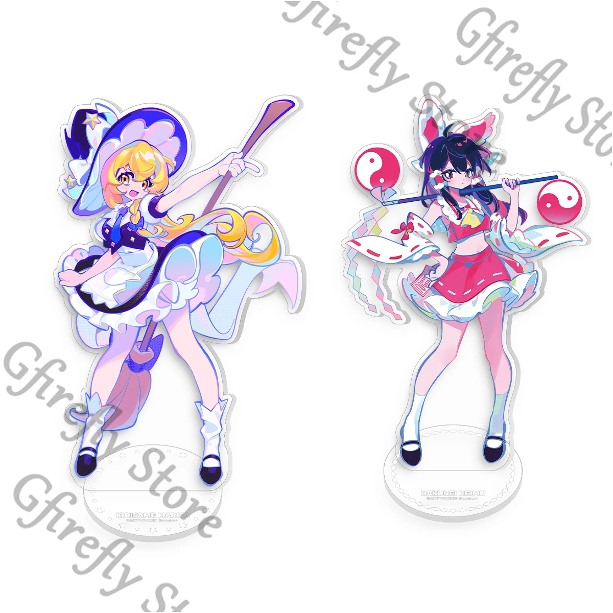

16cm Standing Plate Hakurei Reimu Indicative Board Touhou Project Decoration Kirisame Marisa Anime Acrylic Desktop Show Shelf