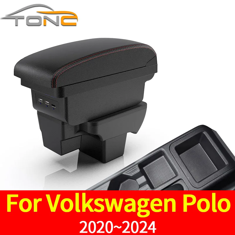 

For Volkswagen Polo 2020-2024 armrest box storage modified car interior accessories with USB