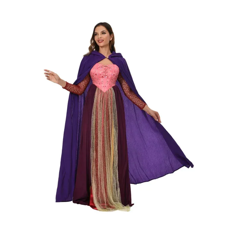 

Сара Сандерсон Косплей Костюм Фокус Хэллоуин Покус Женские Платья Плащ Хэллоуин Вечеринка Ведьма Одежда Для Дам Ролевые Игры