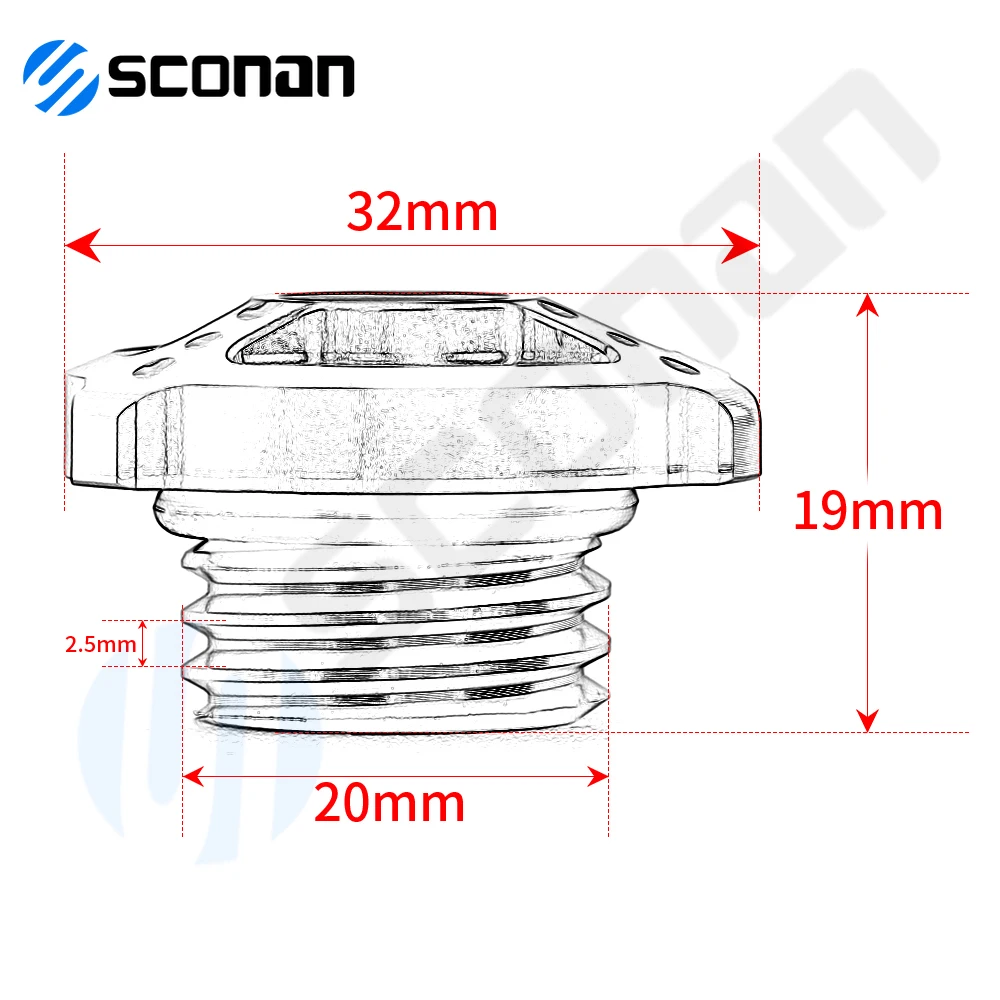 For Honda GOLDWING 1800 GOLDWING1800 HORNET All Years Motocycle Accessories M20X2.5 CNC Aluminum Oil Filler Cap Cover Screw