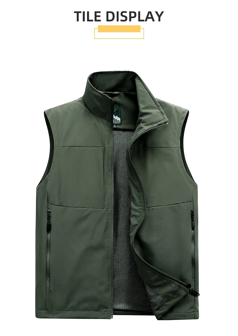 LNGXO Herren- und Damen-Anglerweste, Arbeitsweste mit mehreren Taschen für Herbst, Frühling, Outdoor-Sport, Wandern, Camping, Angelbekleidung – Detail 11
