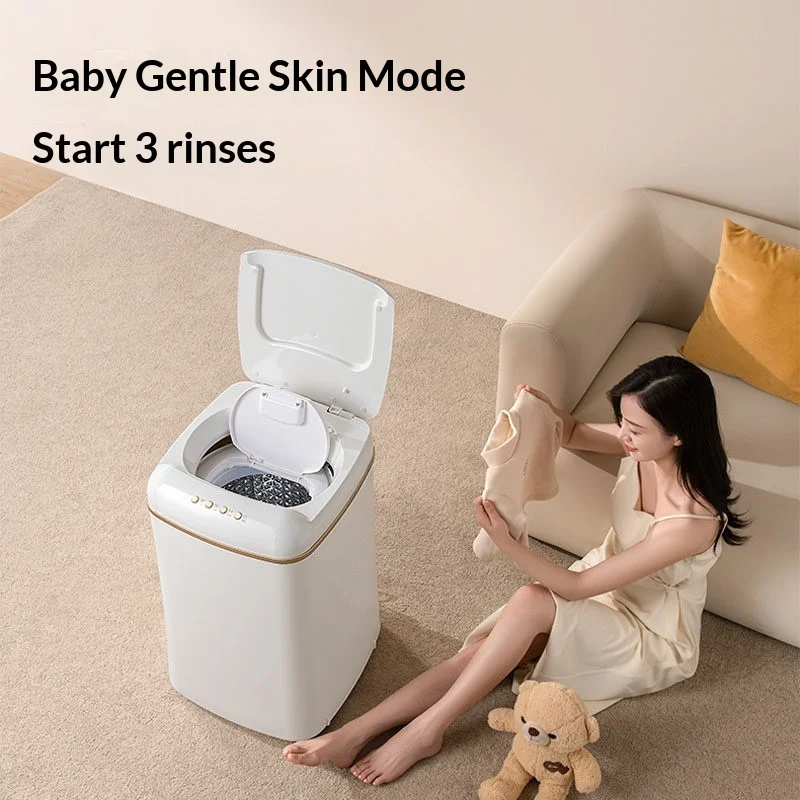 Baby 4kg High-Temperature Boiling Wash Fully Automatic Push-button Control Mini Small Pulsator Household Underwear Dedicated