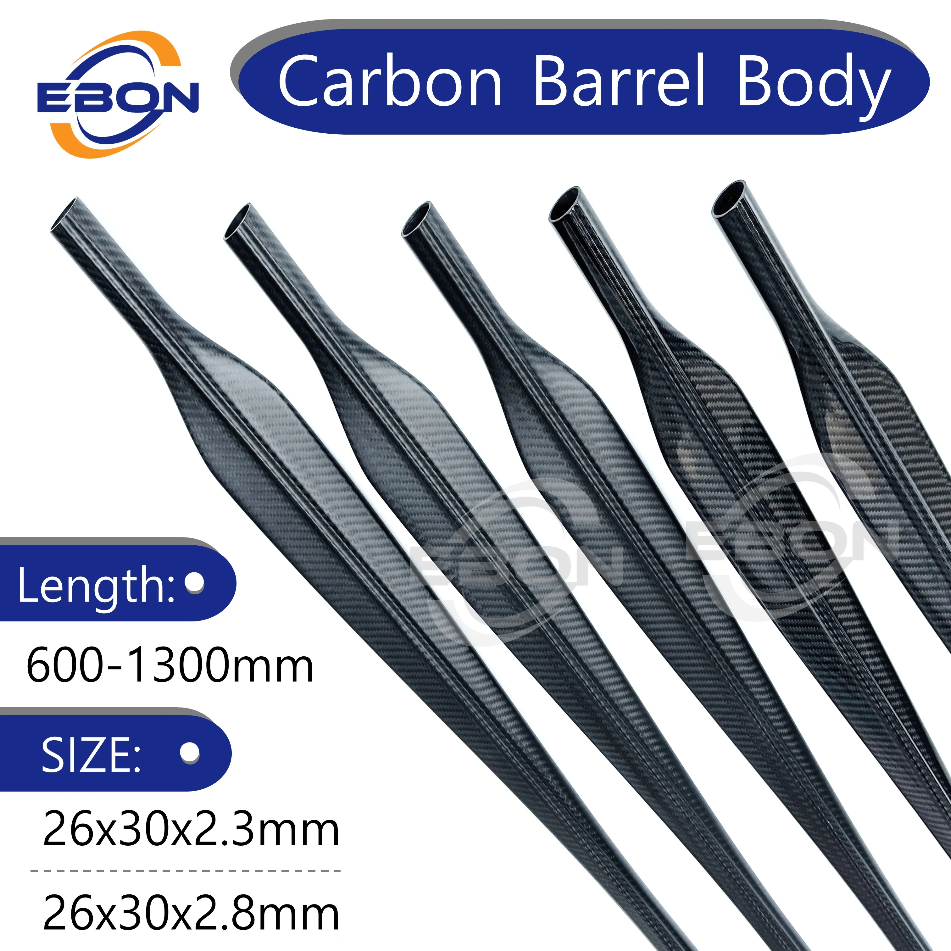 EBON Carbon fiber cuttlefish Shape tube 26mmx30mm 28mmx32mm Carbon Fiber spearfishing barrel, speargun tube, railguns Waterproof