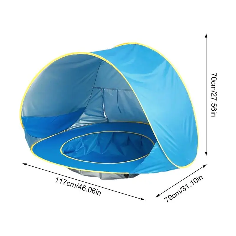 Pop Up Baby Beach Tent With Pool Pit Portable Sun Shelter Tent With UPF UV 50+ Protection For Toddler Summer Beach supplies