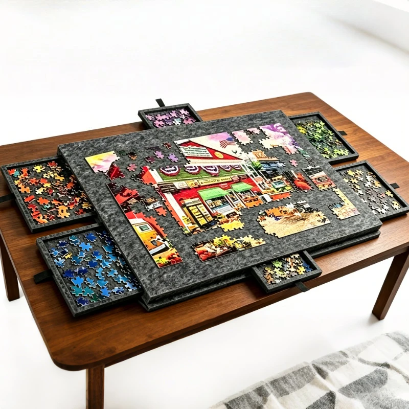 

Портативный фетровый стол-пазл (1 комплект) - складной, с чехлом и подставкой, органайзер для хранения в домашнем офисе для пазлов и принадлежностей для рукоделия