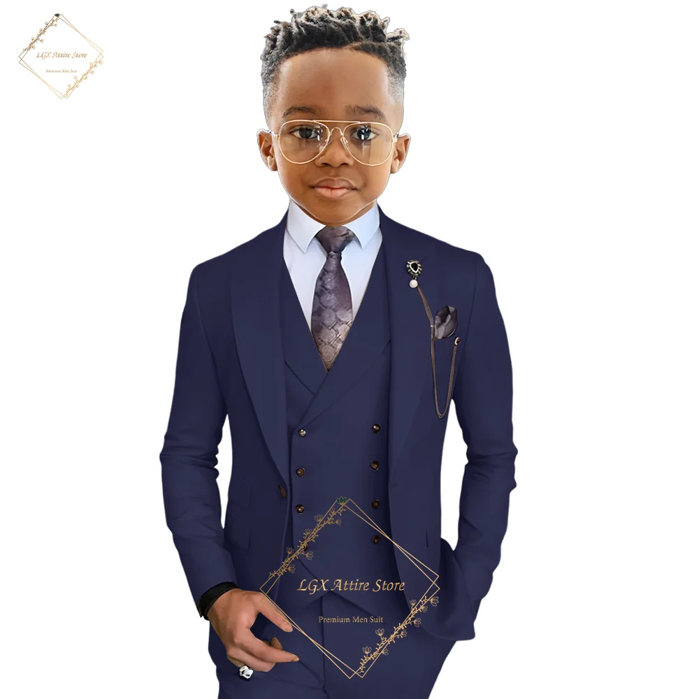 Elegante set completo da 3 pezzi per ragazzi (giacca, gilet, pantaloni), set completo formale elegante e slim fit - per bambini di età compresa tra 2 e 6 anni.