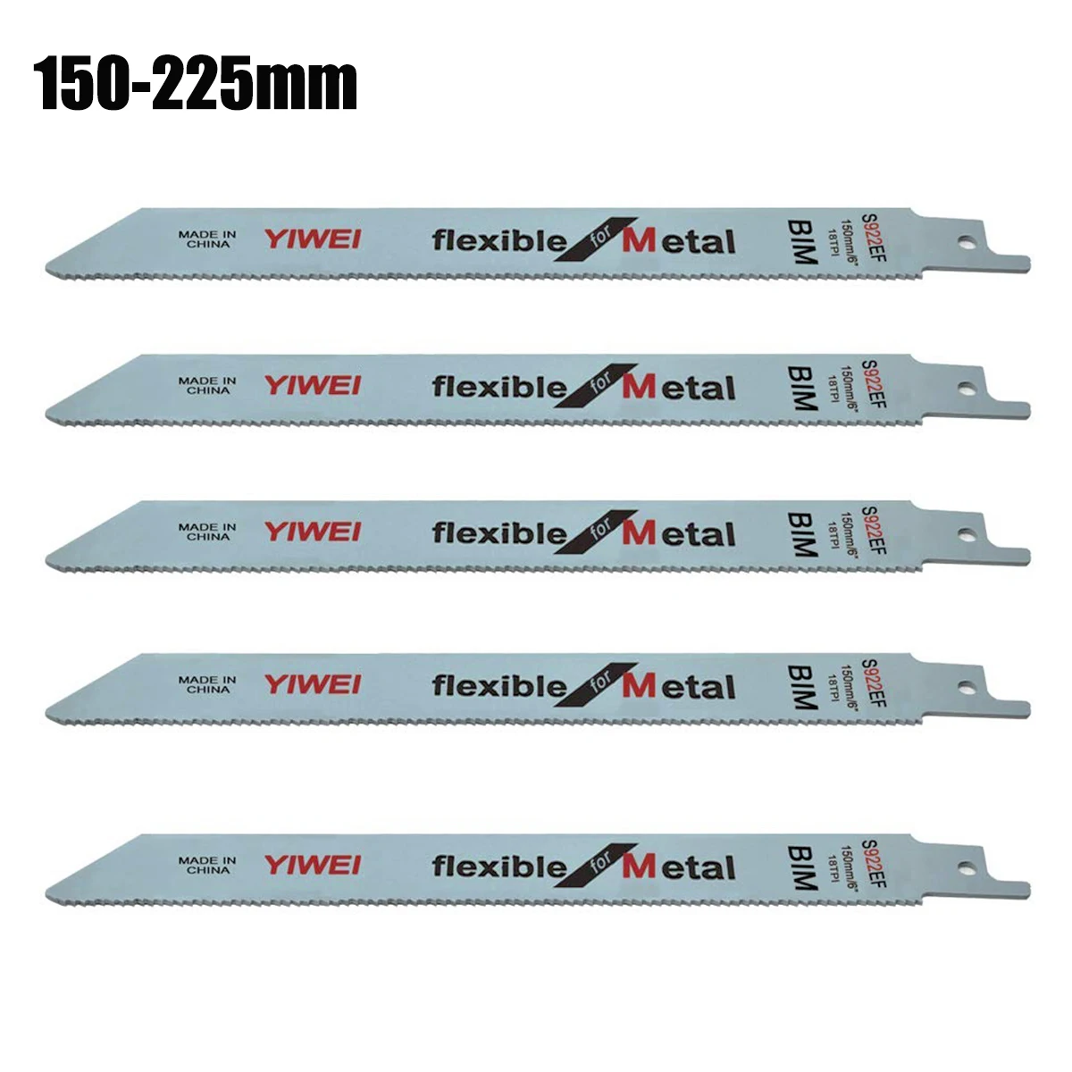 Heavy Duty Metal Cutting Reciprocating Saw Blades, 150/200/225mm Bi-Metal Saw Blade for Thick Metal Fast Straight Cutting