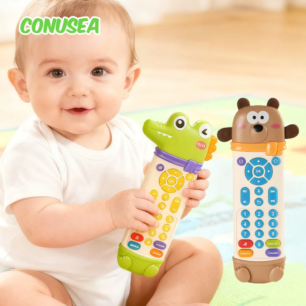Simulación de bebé, juguetes para niños pequeños con Control remoto, juguetes para bebés, teléfono para niños con sonido ligero, juguetes electrónicos de educación temprana