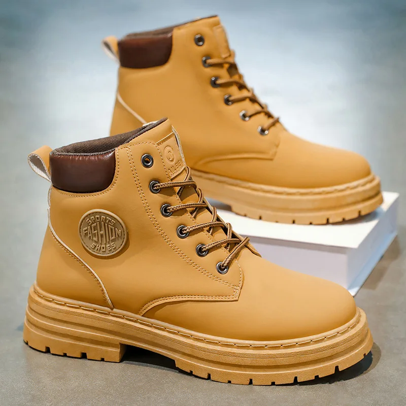 Winter large-sized men's workwear waterproof and anti-slip hiking shoes, casual work safety shoes