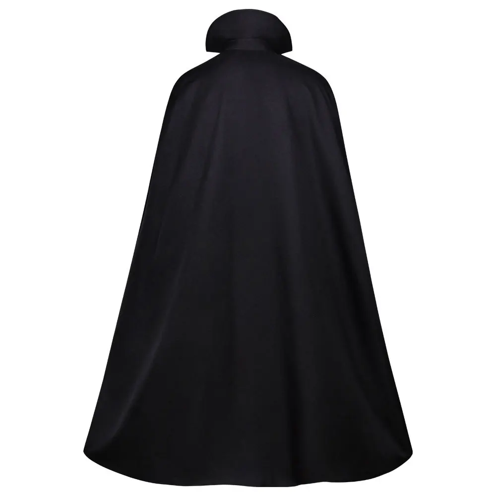 Adult Kids Halloween Costume Dracula  Vampire Cosplay Cape Stand Collar Golden Border Cloak With Buckles Medieval Horror Outfit