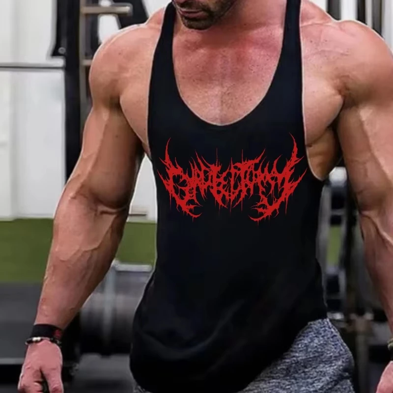 Summer Tank Tops 100％ Cotton Breathable I-shaped Vest Bodybuilding Sportswear Outdoor Fitness Clothing