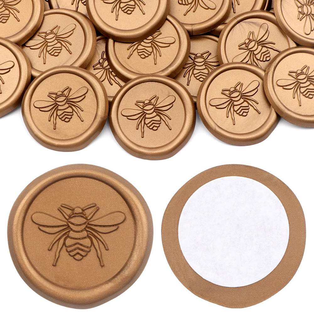 25PCS Bee Wax Seal Stickers Patterned Self-Adhesive Stickers Wedding Invitation Envelope Seal Stickers,Perfect for Invitations
