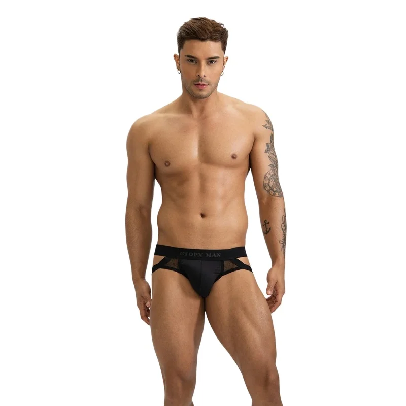 

Mens G-strings Ice Silk Strappy Thongs Sexy Men Briefs
