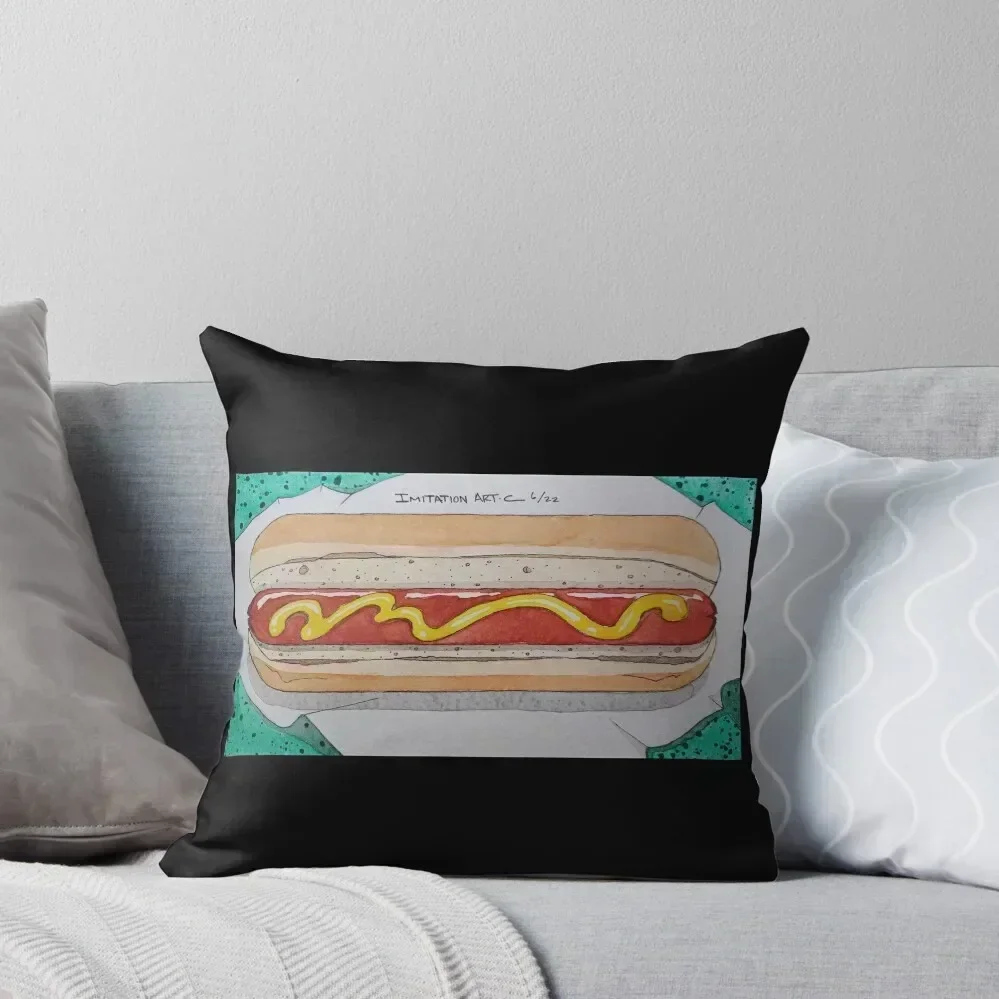 

Hotdog with mustard Throw Pillow Embroidered Cushion Cover Sitting Cushion Luxury Cushion Cover pillow