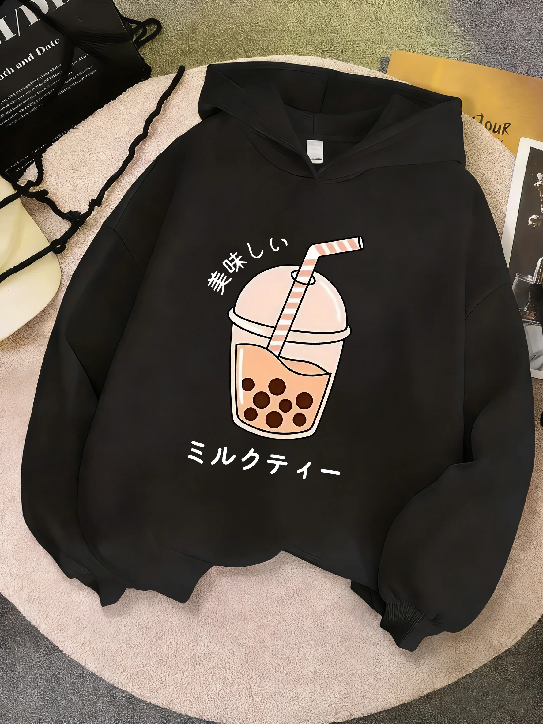 Y2k Grafik Juice Design Kinder-Hoodie Sweatshirt Niedlicher Modischer Kapuzenpullover für Mädchen Herbst Frühling Lässige Hoodies