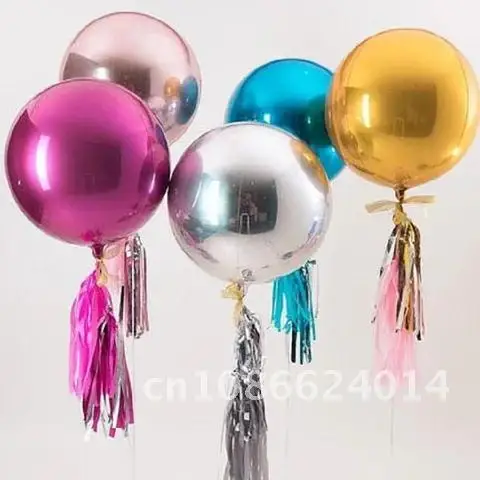 Bag 20pcs 4D Round Foil Balloons 10/18/22inch Pink Silver Wedding Birthday Party Decorations Helium Burgundy Globos Balloon Toys