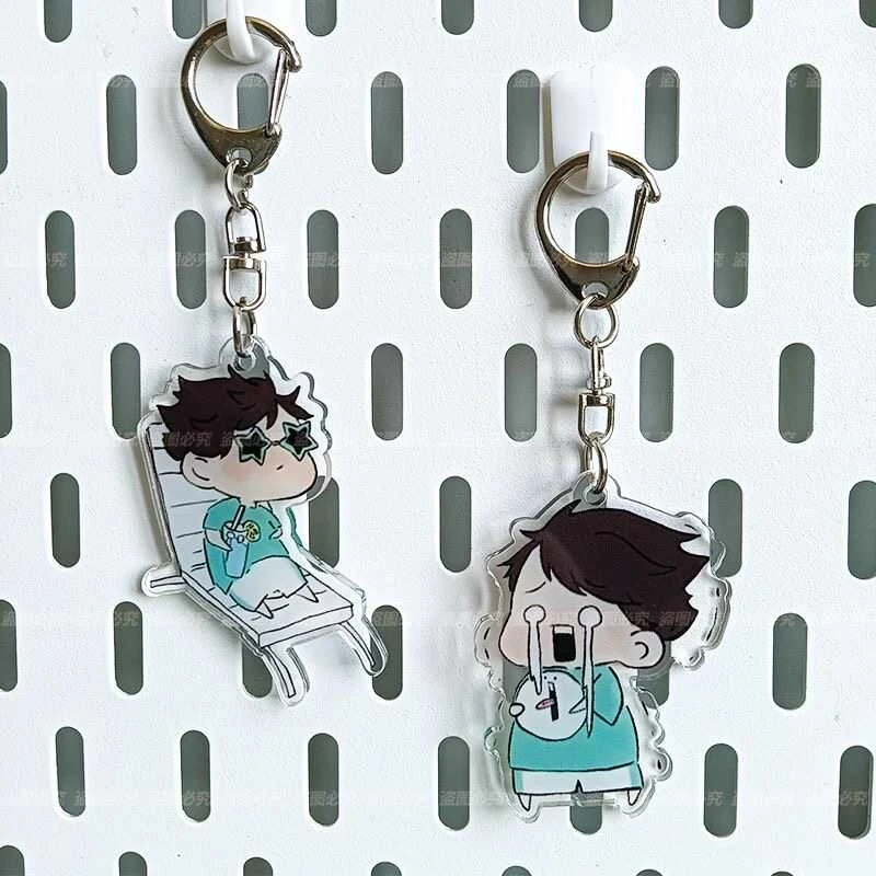 Haikyuu!! Oikawa Tooru Yu Nishinoya Kita Shinsuke Kei Tsukishima Cosplay Acrylic Keychain Cartoon Pendant Student Schoolbag Cute