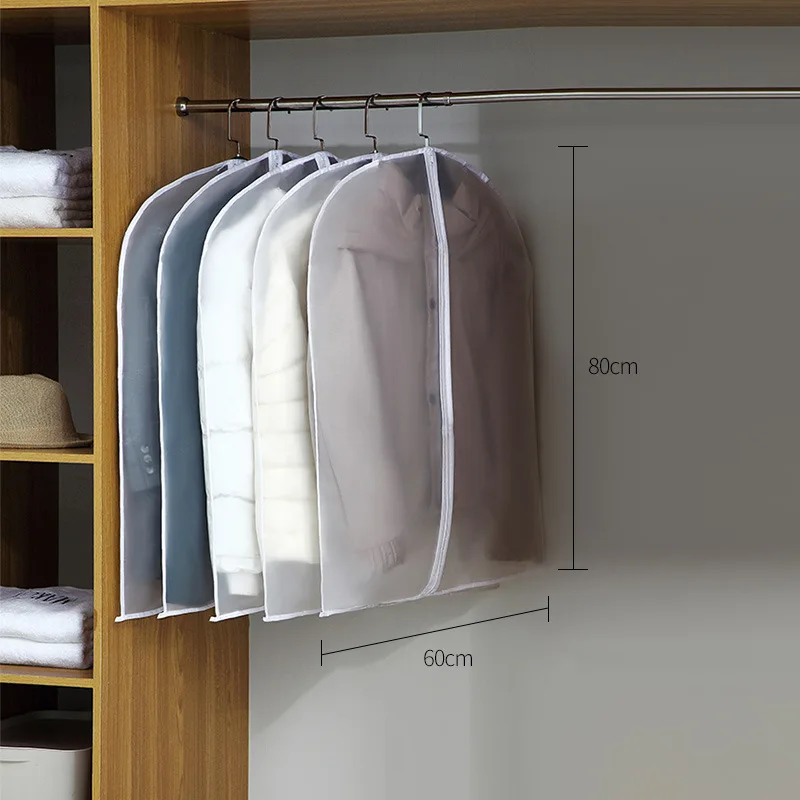 Kleidung Hängen Staub Abdeckung Hochzeit Kleid Abdeckung Anzug Mantel Lagerung Tasche Transparent Vollständig Geschlossenen Kleidung Abdeckung Mit Reißverschluss – Detail 10