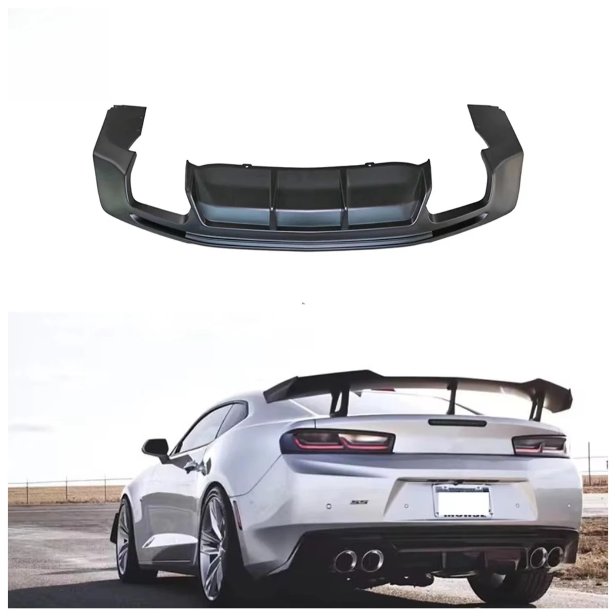 

STROVAN ZL1 RS Style Auto Bumper Dual Outlet Rear Diffuser Lip for Camaro 2016-2022