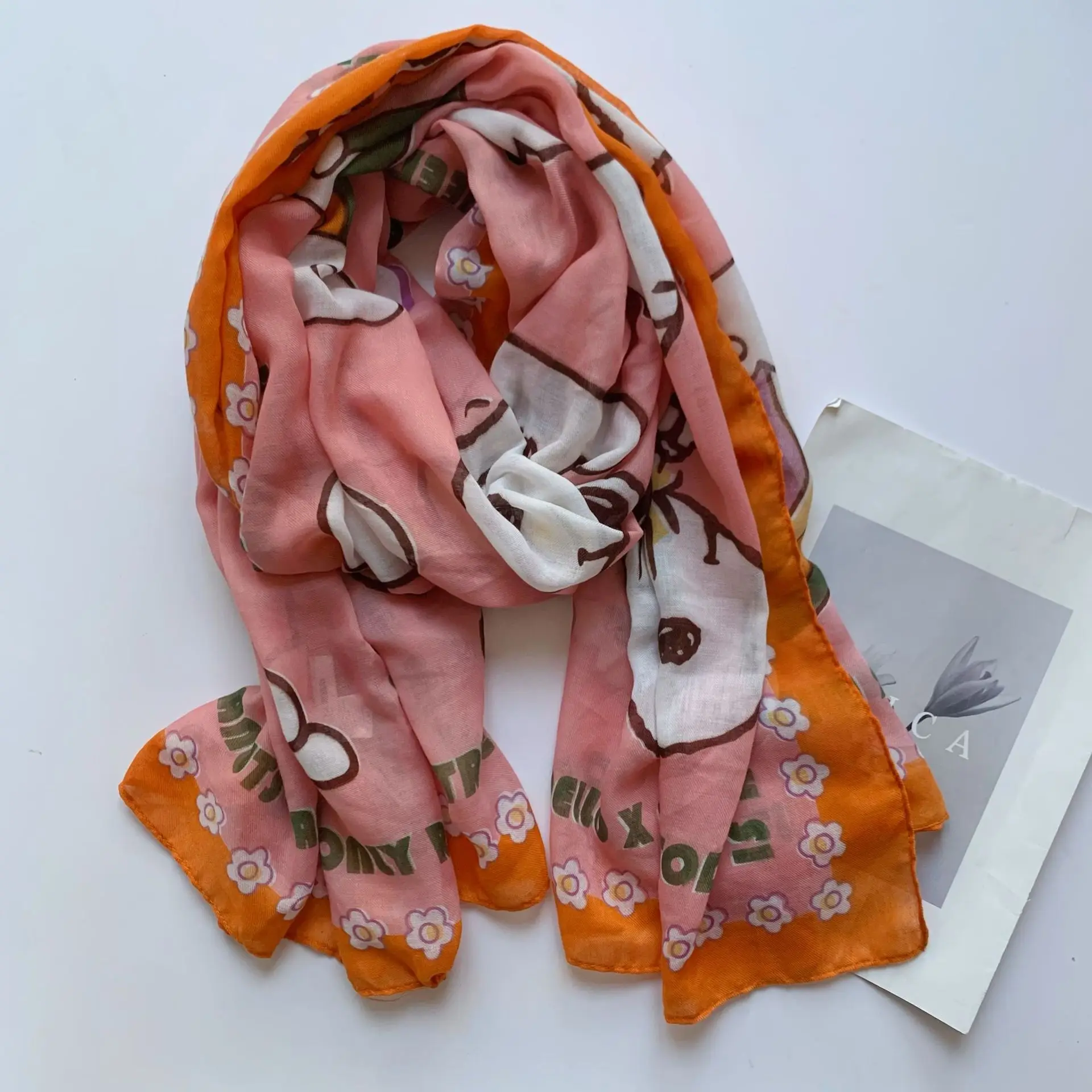 منتجات ذيل تصدير الربيع والصيف الجديدة من مينيسو، وشاح مطبوع بنمط ممتع للأطفال، وشاح شال للشاطئ